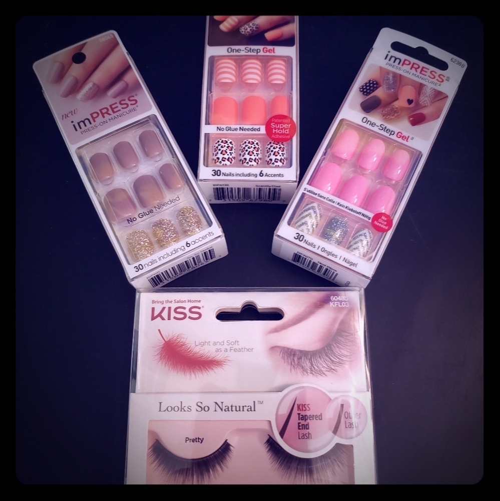 Kiss Impress Nails 3pk Bundle w/free Lashes